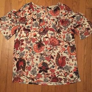 Ruffle Front Floral Blouse